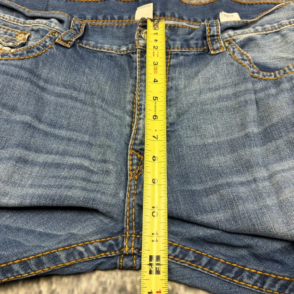 True Religion Jeans Mens 42x29 Blue World Tour Section Slim Stitched Flap Pocket